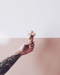 Woman holding ice cream