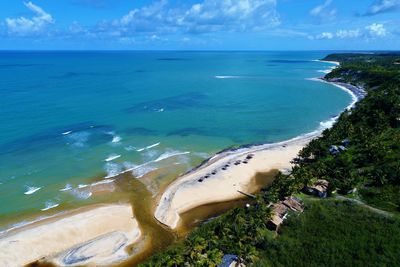 High angle view of sea against sky