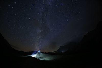 Scenic view of star field against star field