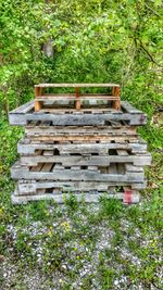 Wooden structure in garden