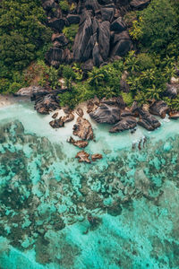 View of rocks in sea