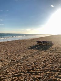 Scenic view of beach against sky