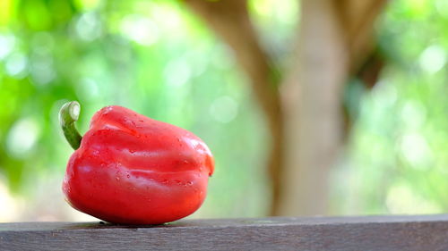 Close-up of strawberry on table