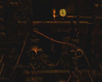 Close-up of abandoned clock