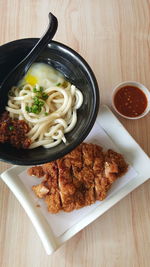 Close-up of food served in plate