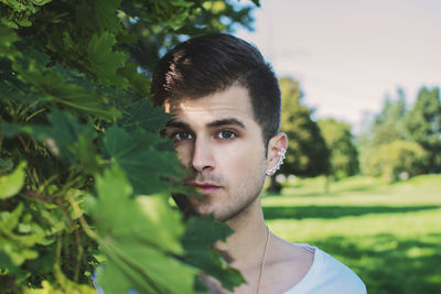 Close-up of young man