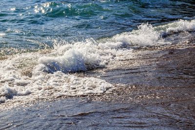 View of waves on sea