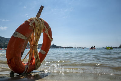 Lifebuoy on an italian beach