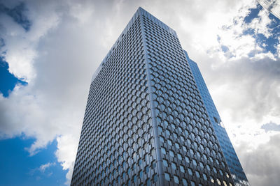 Low angle view of modern building against sky