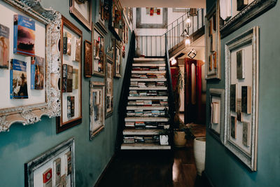 View of books in store