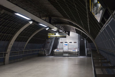 Illuminated subway station