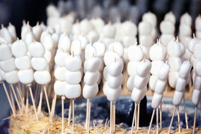 Close-up of white candies