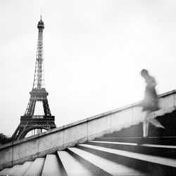 Low angle view of eiffel tower