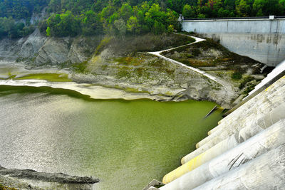 View of dam on river