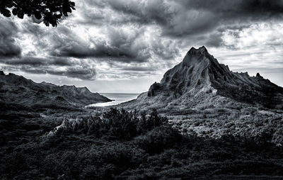 View of mountain against cloudy sky