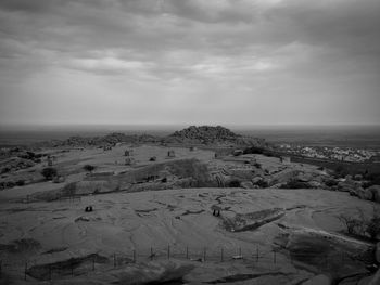 Scenic view of desert against sky