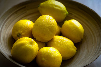 High angle view of fruits in bowl