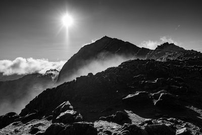 Scenic view of mountains against sky