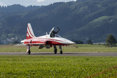 Airplane on airport runway