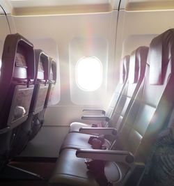 Empty seats in airplane