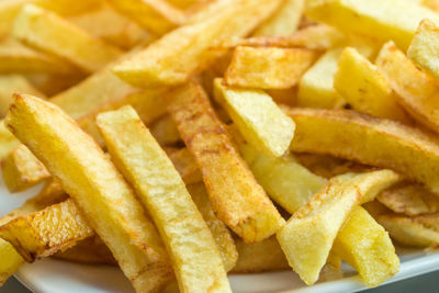 Close-up of burger and fries