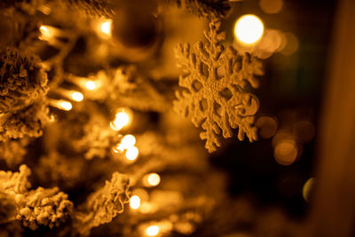 Close-up of illuminated christmas lights