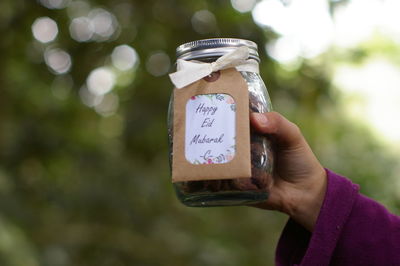 Close-up of person holding ice cream