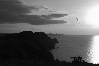 Scenic view of sea at sunset