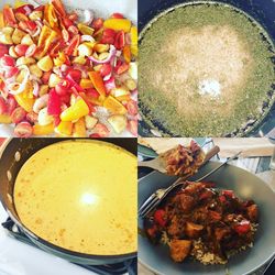 Close-up of food served in plate