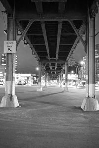 Interior of illuminated bridge