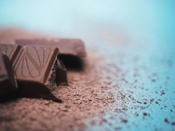 Close-up of chocolate on table