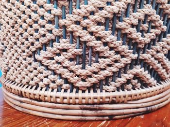 Close-up of wicker basket