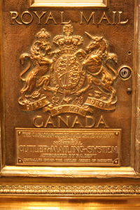 Close-up of carving on wall
