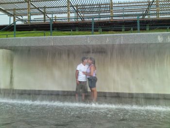 Full length of a man standing in water