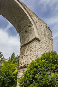 Low angle view of historical building against cloudy sky