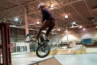 Man riding bicycle