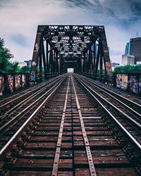 Railway bridge against sky