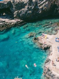 High angle view of beach