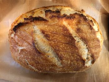 High angle view of bread on table