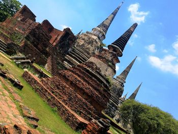 Low angle view of traditional building against sky