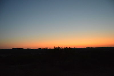 Silhouette of landscape at sunset