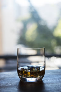 Close-up of glass on table