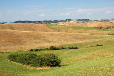 Scenic view of land against sky