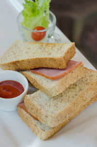 Close-up of served food