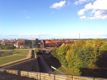 Scenic view of green landscape against sky