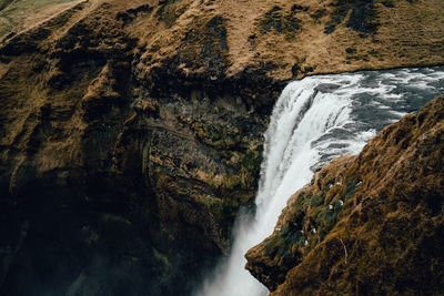 Scenic view of waterfall