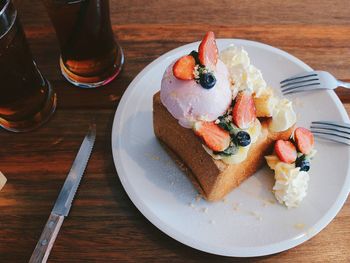 Close-up of served food