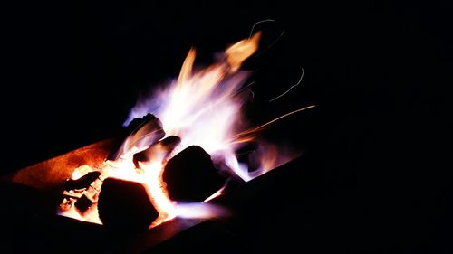 Close-up of fire in fire pit