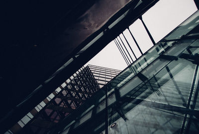 Low angle view of modern building against clear sky