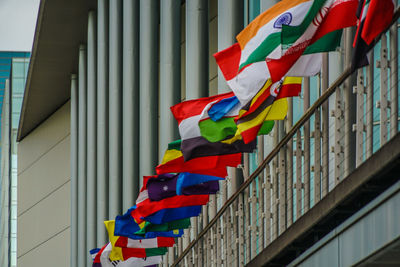 Low angle view of flags